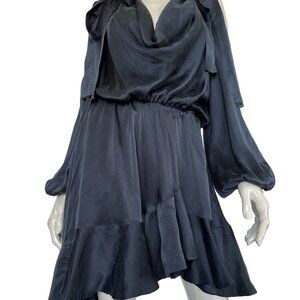Zimmermann silk blue long sleeve mini dress